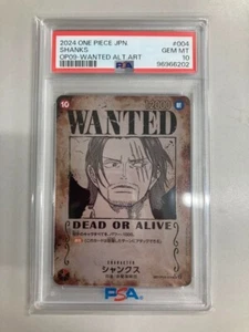 PSA 10 ONE PIECE Card Game Japanese Limited Shanks Wanted Poster ALTERNATE ART - Picture 1 of 2