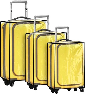 3 Pieces Clear Luggage Cover PVC Suitcase Luggage Cover Protector Waterproof for - Picture 1 of 2