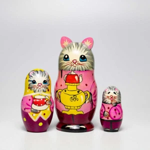 3 Stck. 12 cm/4,7 Zoll echte Matroschka russische verschachtelte Puppen - Bild 1 von 2