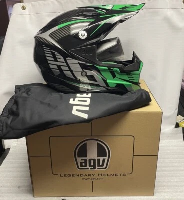 AGV AX8 CARBON HELMET - GREEN/GRAY - MED - Image 1 of 4