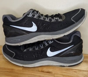 Nike Men's Shoes Lunarglide 4 Athletic 2013 Black Gray Lace Up 524977-001 Sz 10 - Picture 1 of 9
