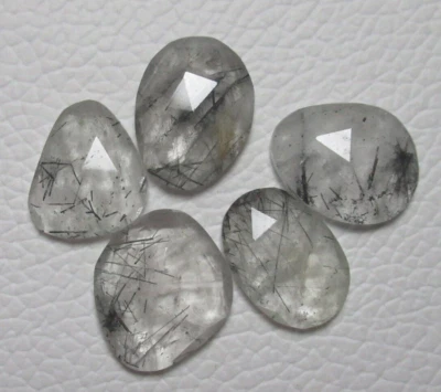 Black Rutile Faceted Mix Shape 33.10 ct 5 Pieces Natural Loose Gemstone H 7144 - Image 1 of 4