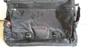 EDDIE BAUER Diaper Bag Black/Red Pockets Carry-on Tote Baby EUC - Picture 1 of 9