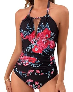 B2prity Women's Tummy Control Swimwear Retro Sexy Bathing Suit Floral Size S - Picture 1 of 8