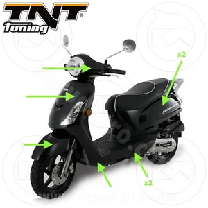KIT CARENE 8 PEZZI CARENA VERSIONE ORIGINALE NERO LUCIDO SYM FIDDLE 2 125 2012 - Imagen 1 de 2