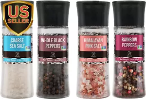 Spice Seasoning Set of 4, 9.8Oz(277.82G), with Integrated Grinders, Salt and ... - Picture 1 of 1
