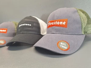 3 Firestone Trucker Ball Cap Hats Embroidered Logo Nice K- Products Lot - Picture 1 of 15