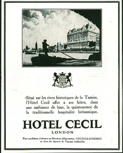 Alte Reklame Hotel Cecil London 1928 oder 1929 aus Zeitschrift - Bild 1 von 1