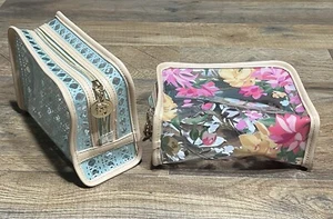 Spartina Lot of 2 bags, 449 Clear Cosmetic Bags. Geometric and floral - Picture 1 of 8