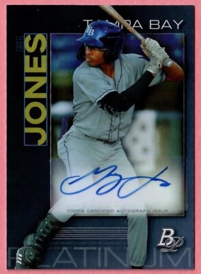 2020 Bowman Platinum GREG JONES #TOP-53 AUTO Tampa Bay RAYS Prospect - Image 1 of 2