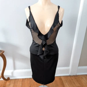 Mapale Black Ruffle Semi Sheer Dress - Picture 1 of 4