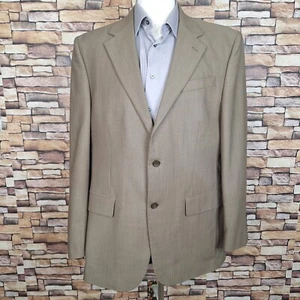 Geoffrey Beene Sport Coat Jacket Mens 44L Beige Wool Single Vented - Picture 1 of 10