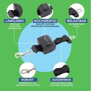 Hunde Sicherheitsgurt ausziehbar für große Hunde Rollengurt aus dem Automobilbau - Bild 1 von 7