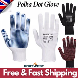 Portwest POLKA DOT High Grip Handfläche weiche atmungsaktive Arbeitshandschuhe Lager Verpackung - Bild 1 von 13