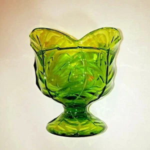 VTG Viking Pedestal Candy Dish Lovely Green with Original Viking Sticker RETRO - Picture 1 of 7