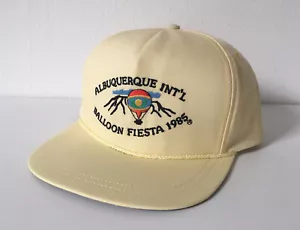 Vintage Rare 1985 Albuquerque Balloon Fiesta Hot Air Balloon Yellow Hat Cap 80s - Picture 1 of 8
