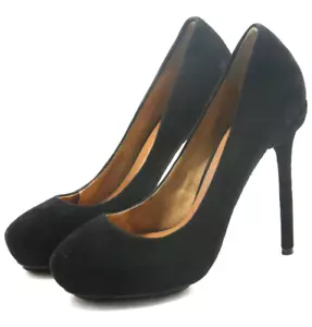 Lamb Black Suede Womens Pumps Size 5.5 M Leather L.A.M.B. Stilettos Heels EUC - Picture 1 of 12