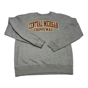 VTG 00s Russell Athletic Central Chippewas Gray Crewneck Sweatshirt Men's Size S - Picture 1 of 9