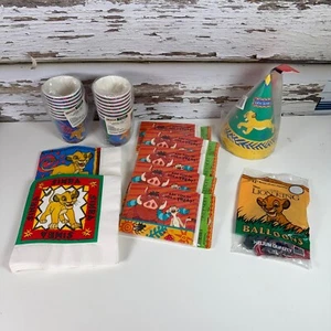 Tazas, sombreros, invitaciones vintage de suministros para fiestas de cumpleaños de Disney El Rey León - Imagen 1 de 19