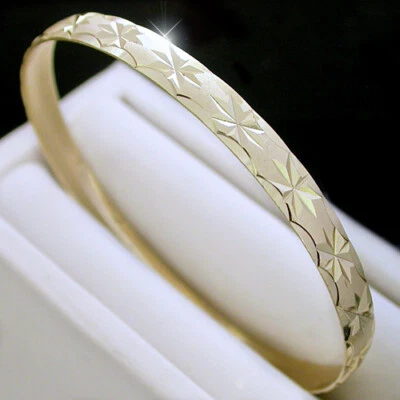 LG o XL | BRAZALETE 6mm Oro 14K ep Sólido Damas + GARANTÍA DE POR VIDA  Foto 1 de 3