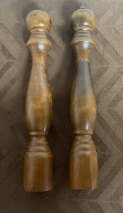 14 3/4” Tall Wooden Salt and Pepper Grinder Set Used /Good Cond. Made in Japan - Picture 1 of 11