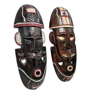 Afrika Gesicht Holz Masken Sternchen Mann Deko Afrika handgeschnitzt Wandbild hängend - Bild 1 von 13