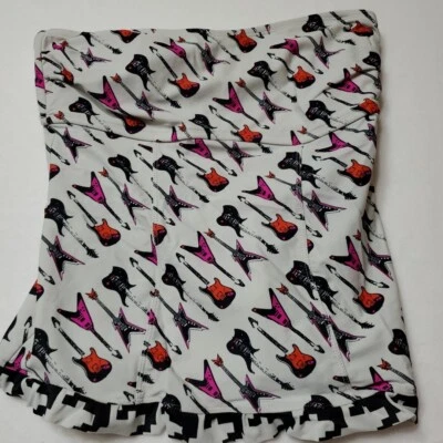 Joe Boxer Плавательный Топ без Бретелек Для Девочек Размер Large 12/14 Электрогитара Печать Si - Изображение 1 из 4