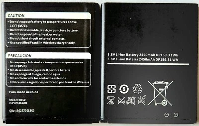 Replacement Franklin Wireless 2450mAh Li-ion for R850 R871 R717 Hotspot T9 (2X) - Image 1 of 3