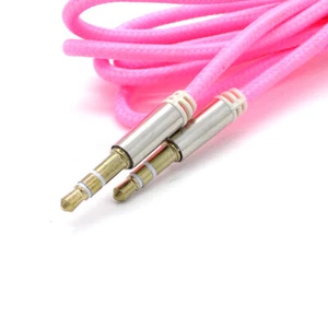 1 m AUX-Kabel 3,5 mm Buchse Stereo Stecker geflochtener Stecker Audio Hilfsleitung Auto iPhone - Bild 1 von 12