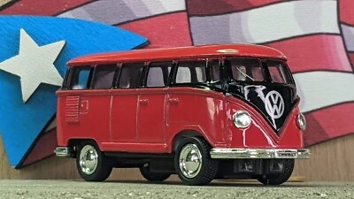 KINSMART 1962 VW VOLKSWAGEN BUS SAMBA [ROJO/NEGRO] SUELTO ESCALA 1:64 ¡STOCK EN ESTADOS UNIDOS!! Foto 1 de 4