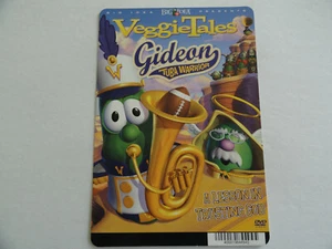 VEGGIE TALES: GIDEON TUBA WARRIOR - BLOCKBUSTER VIDEO BACKER CARD 5"X8" - Picture 1 of 3