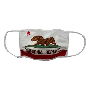 New face mask masks white red Brown Bear California Republic state flag  - Picture 1 of 1
