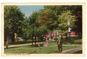1916 PC: Scenic View of Bartlett Park – Marlboro, Massachusetts - Picture 1 of 2
