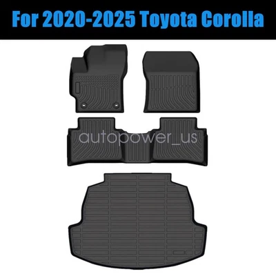 Floor Mats Liners & Trunk Cargo Liner TPE Black For 2020-2025 Toyota Corolla New - Изображение 1 из 4