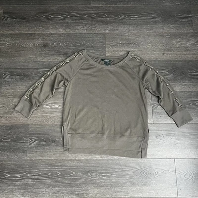 Sudadera Lauren Ralph Lauren Manga Con Cordones Mujer Pequeña Verde Preppy Náutica Foto 1 de 4