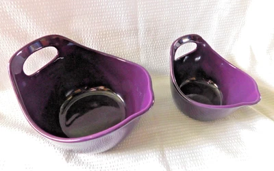 Vintage Rachel Ray 1 & 2 Quart Nesting Mixing Purple Bowls With Handles & Spouts - Image 1 of 4