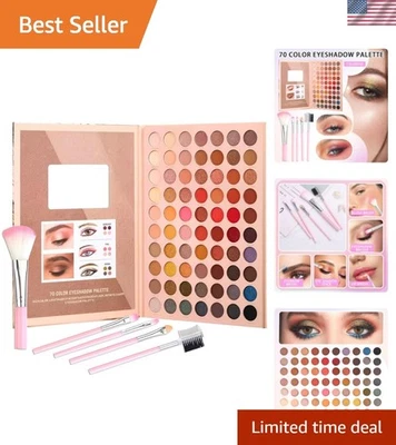 70 Colors Highly Pigmented Eyeshadow Palette - Ultimate Makeup Kit for Women - Image 1 of 4
