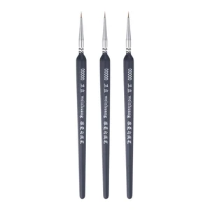 3 Stück Detail Pinsel 3 mm Nylon Miniatur Malpinsel (00000#), schwarz - Bild 1 von 6