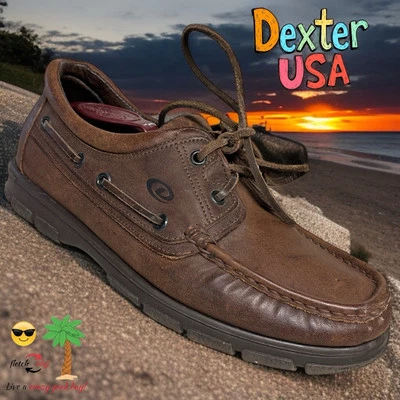 Dexter EE. UU. Para hombres Talla 8.5M Marrón Cubierta Barco Zapatos Informales 2 Ojales Con Cordones ¡BONITOS! Foto 1 de 4