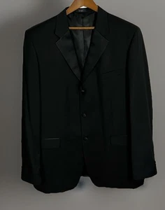 Jones New York Black Tuxedo Suit Sz 50 XL Pants 41x37 JNY 100% Wool - Picture 1 of 14