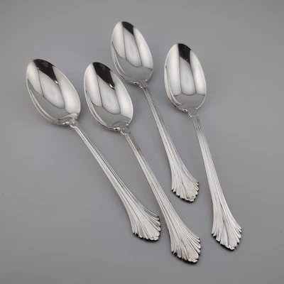 Juego de 4 cucharas de postre para sopa ovaladas de plata esterlina Wallace French Regency - 7" Foto 1 de 3