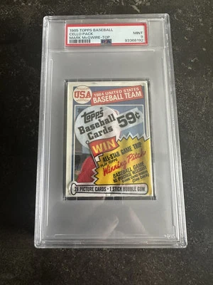 Paquete de violonchelo de béisbol Topps 1985 - Mark McGwire en la parte superior - PSA 9. Foto 1 de 4