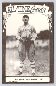 Rabbit Maranville All Time Greats c1973 TCMA Ltd. Postal de béisbol MLB de colección UNP - Imagen 1 de 2