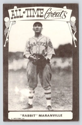 Rabbit Maranville All Time Greats c1973 TCMA Ltd. Postal de béisbol MLB de colección UNP Foto 1 de 2
