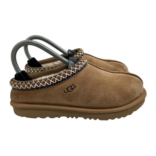 Ciabatta UGG Australia Tasman uomo taglia 12 pelle di pecora scamosciata castagna punta tonda