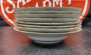 Wawel Rose Garden Fine China Embossed Gold Trim Porcelain Soup Bowls Set Of 8 - Picture 1 of 7