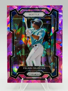 2024 Panini Prizm Felnin Celesten Pink Cracked Ice Prizm #299 Seattle Mariners - Picture 1 of 2