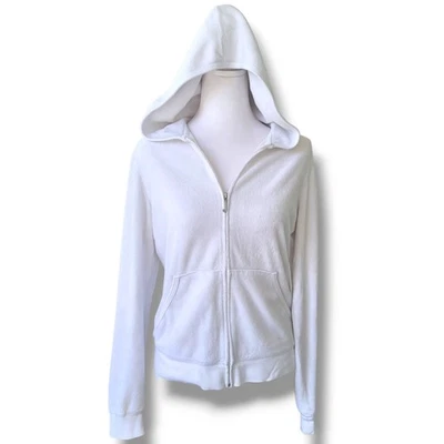 Sudadera con Capucha Blanca Cremallera Completa Y2K Juicy Couture XL De Colección Foto 1 de 4