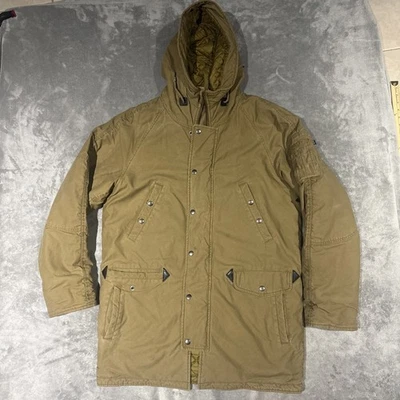 Alpha Industries Jacket Mens Large Brown Parka Quilted Hood Coat - Image 1 of 4