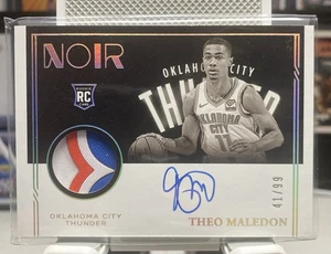 2020-21 Panini Noir Color Theo Maledon Rookie Patch Auto RPA Card 41/99 - Picture 1 of 2